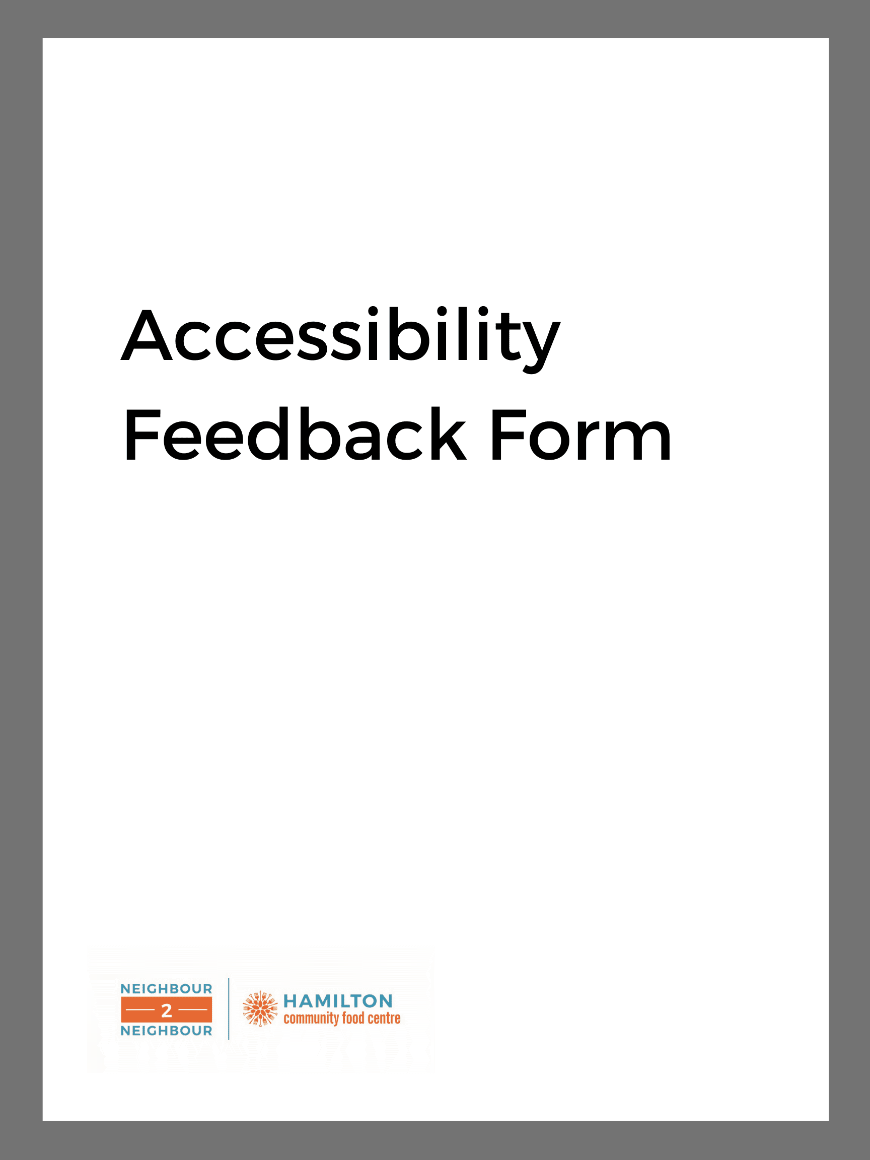 image of: Accessibility Feedback Form